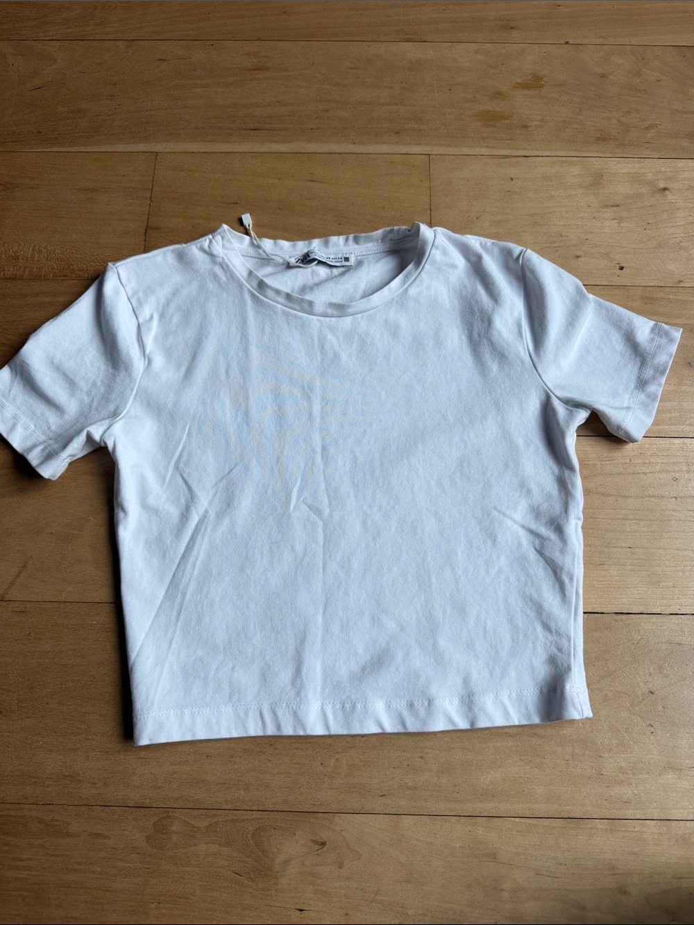 Zara White Short Sleeve Crew Neck Tee